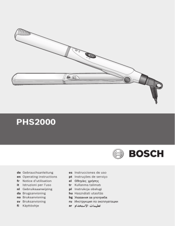 Bosch PHS2004/01 Straightener Manuel utilisateur | Manualzz