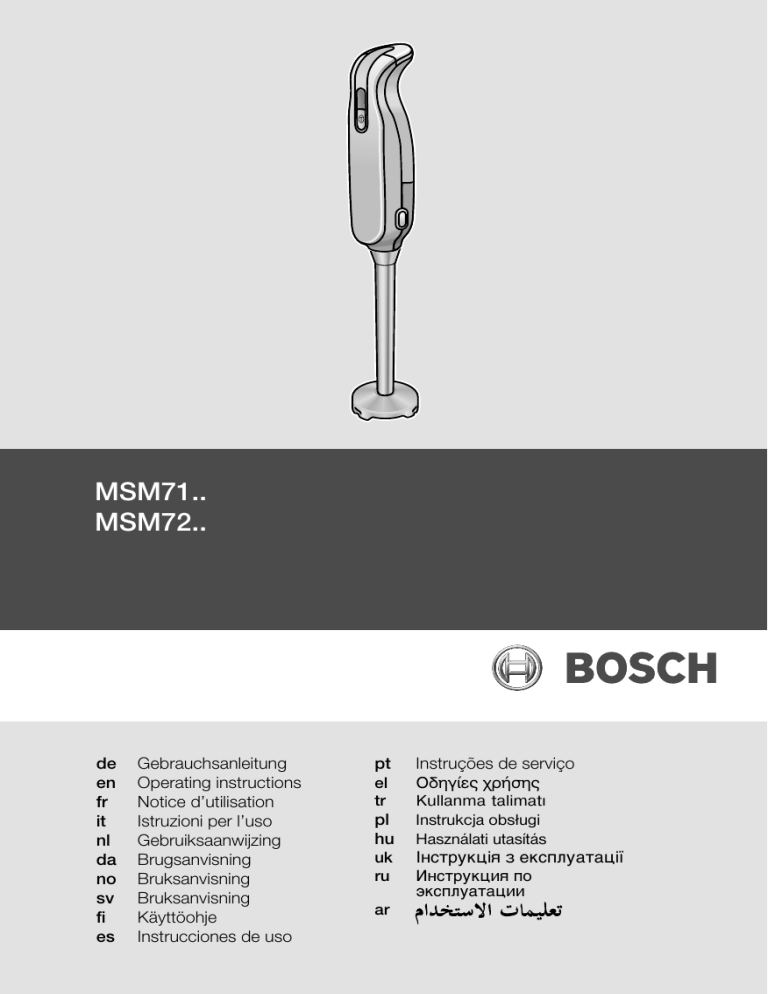 Bosch Msm7251 01 Msm7250 01 Msm7160 01 Msm7160 Msm7151 01 Msm7150 01 Instrukcja Obslugi Manualzz