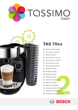 Bosch TAS7004GB - Owner's manual 
