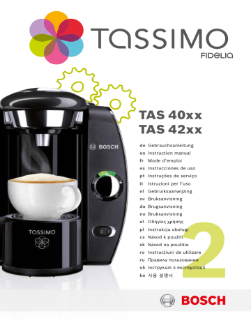 Bosch TAS4011EE/15 TASSIMO Multi Beverage Machine Manual de usuario |  Manualzz