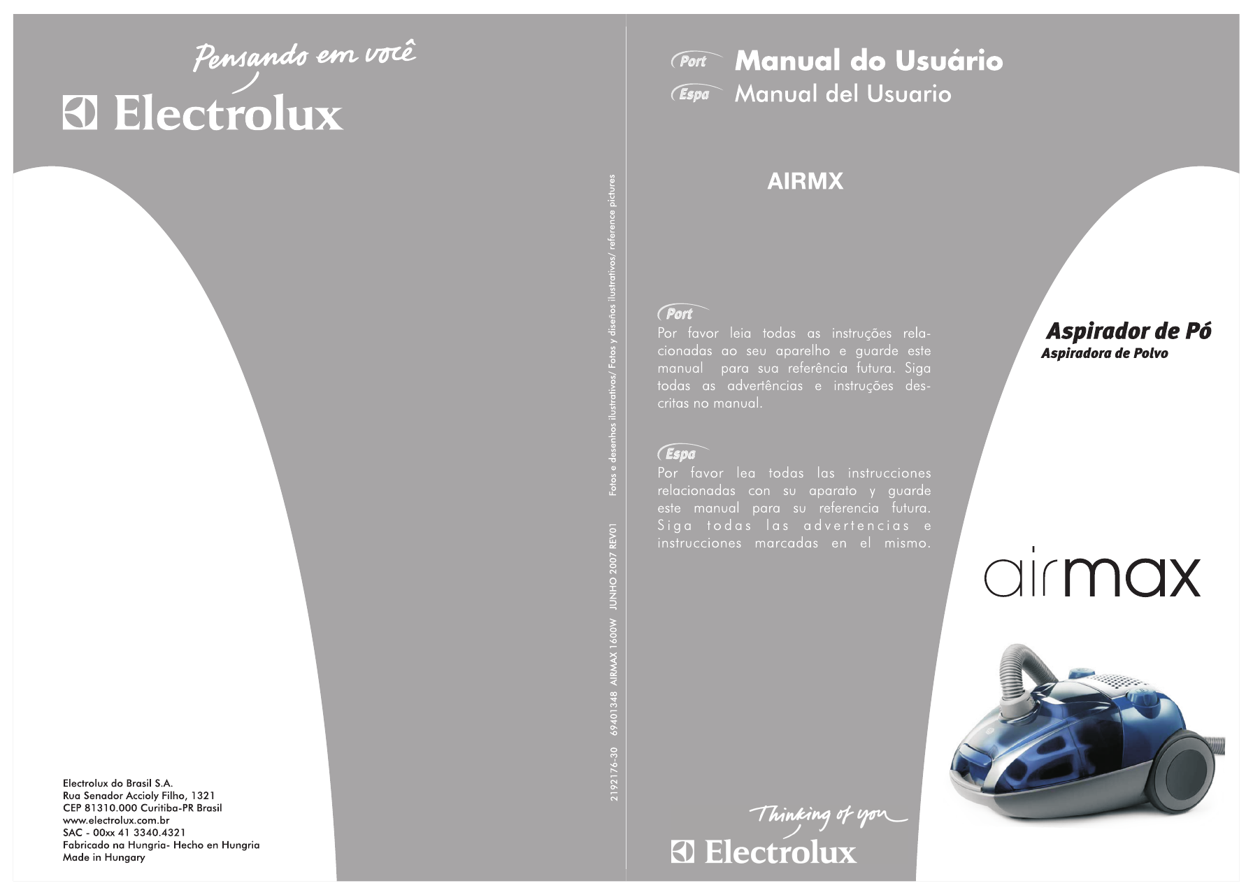 Electrolux ZAM6103 CV Manual do usuário | Manualzz