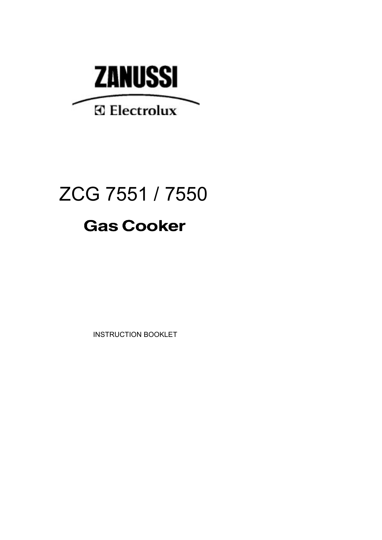 Zanussi Electrolux Zcg7551xn User Manual Manualzz