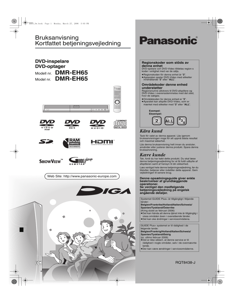 Panasonic Dmreh65 Betjeningsvejledning Manualzz