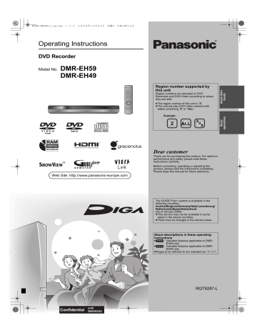 Panasonic DMREH49 Operating Instructions | Manualzz