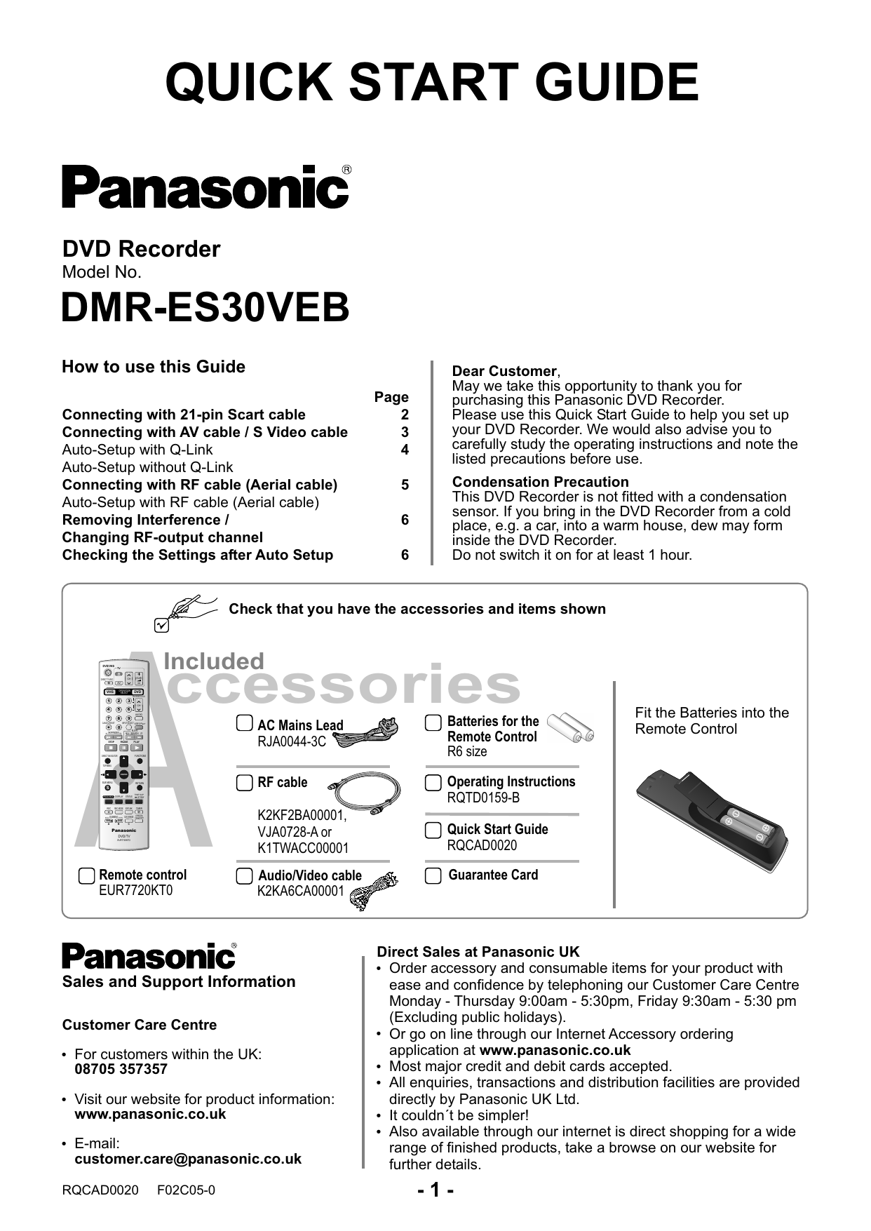 Panasonic DMRES30V Operating Instructions Manualzz