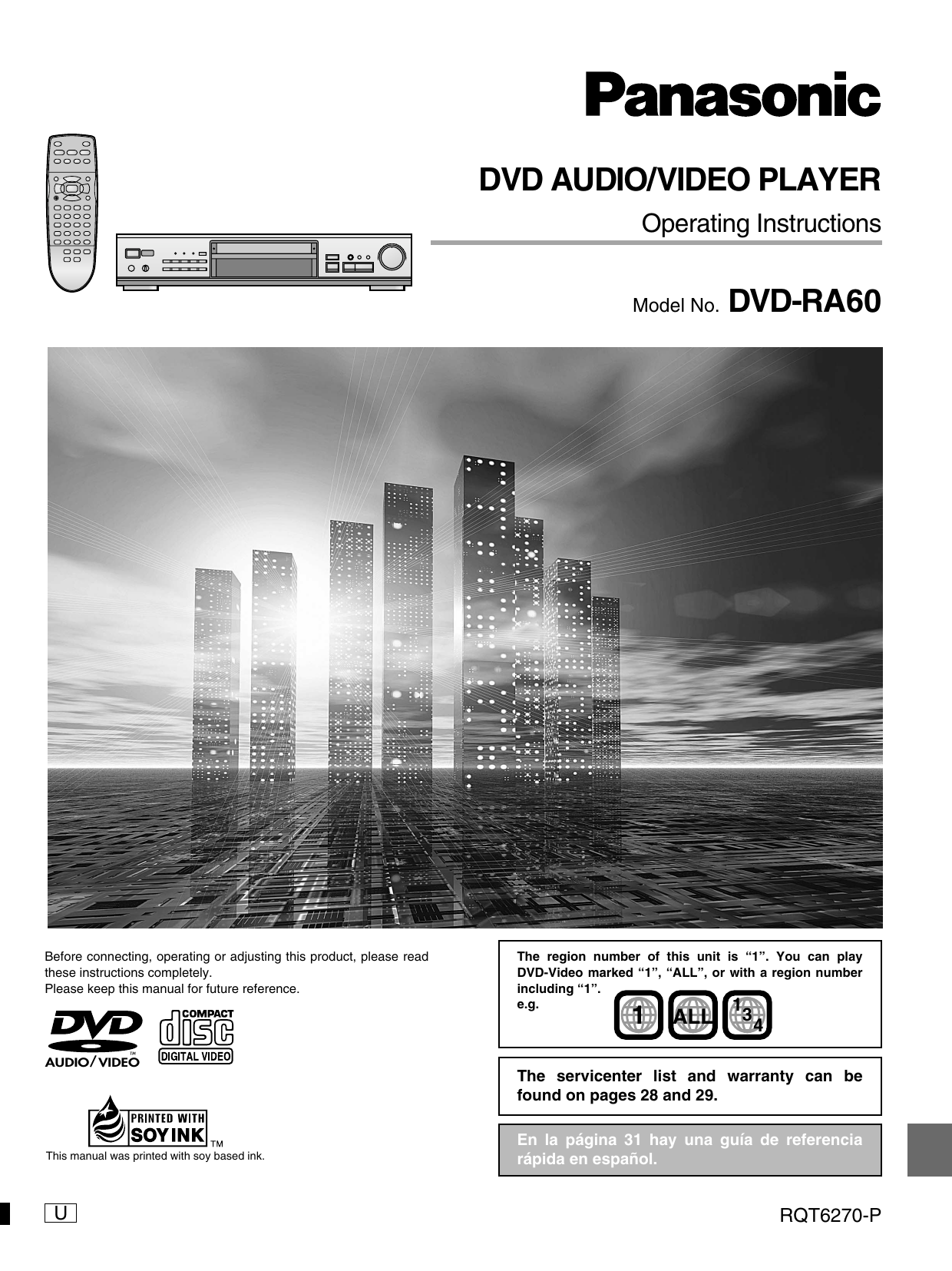 Panasonic Dvdra60 Operating Instructions Manualzz