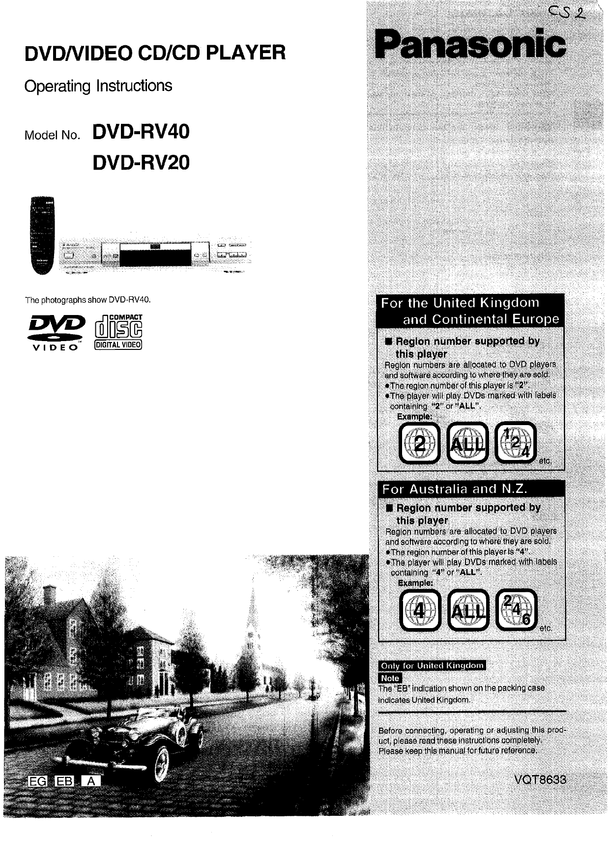 Panasonic Dvdrv40 Dvdrv Operating Instructions Manualzz