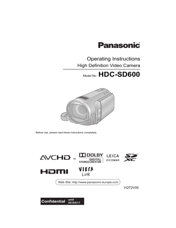 Panasonic HDCSD600EP Operating Instructions | Manualzz