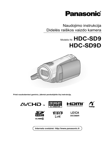 Panasonic HDCSD9D Valdymo instrukcijos | Manualzz