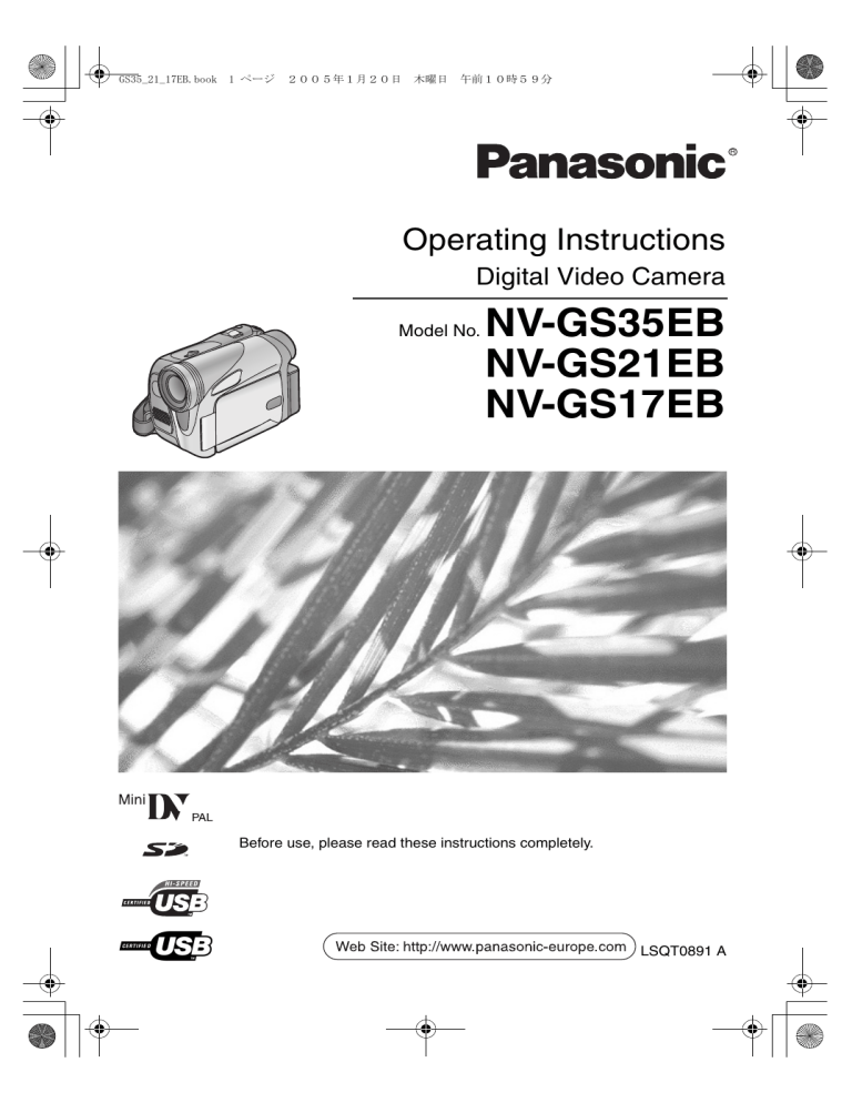 Panasonic Nvgs17eb Nvgs35eb Operating Instructions Manualzz
