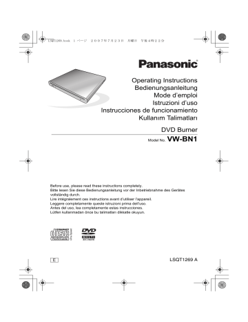 Spécifications. Panasonic VW-BN1, VWBN1, vw bn1 dvd burner, vw bn1 | Manualzz