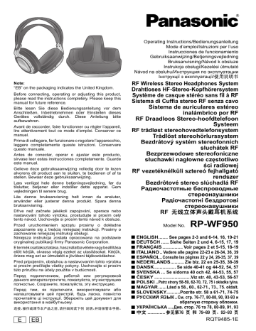 Panasonic WF950 Wireless Headphones, RPWF950, rp-wf950, RP-WF950EB-S Bedienungsanleitung | Manualzz