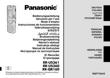 Panasonic RRQR160 Operating Instructions | Manualzz