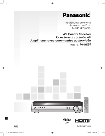 des enceintes. Panasonic SAHR50EG, SA-HR50 | Manualzz