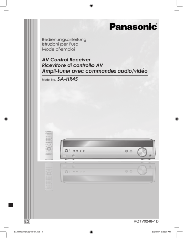 Accessoires fournis. Panasonic SAHR45EG | Manualzz