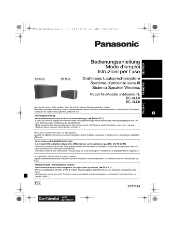Précautions. Panasonic SCALL6EG, SCALL9EG | Manualzz