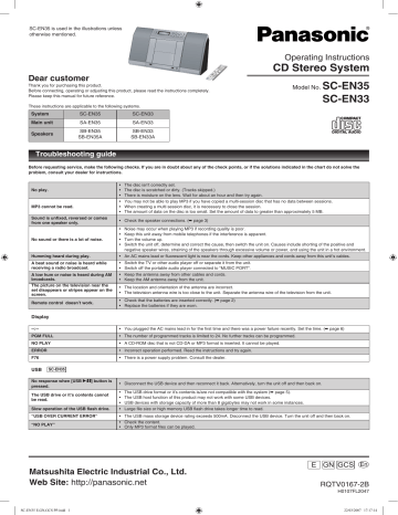 Panasonic SCEN35 Operating Instructions | Manualzz