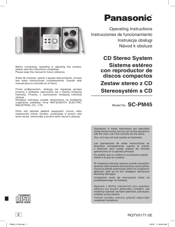 Panasonic SCPM45 Operating Instructions | Manualzz