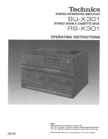 Panasonic SUX301 Operating Instructions | Manualzz