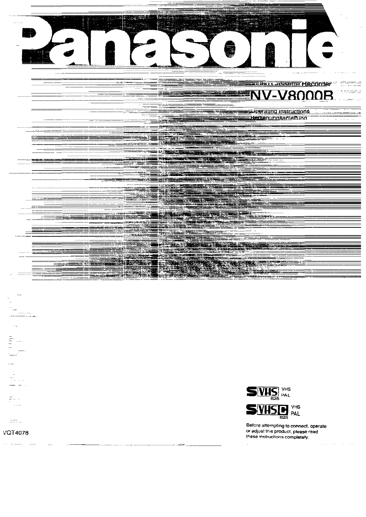 Panasonic Nvv8000b Nv V 8000 E Owner S Manual Manualzz