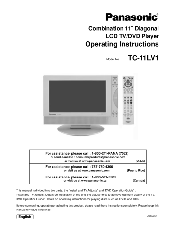 Panasonic TC11LV1 Operating Instructions | Manualzz