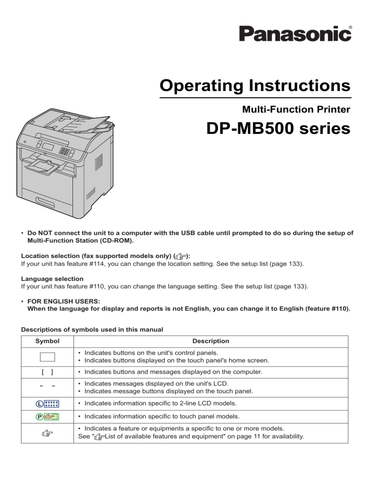 Panasonic Dpmb536sx Dpmb536cx Dpmb545sx Dpmb545cx Dpmb537eu Dpmb545eu Operating Instructions Manualzz