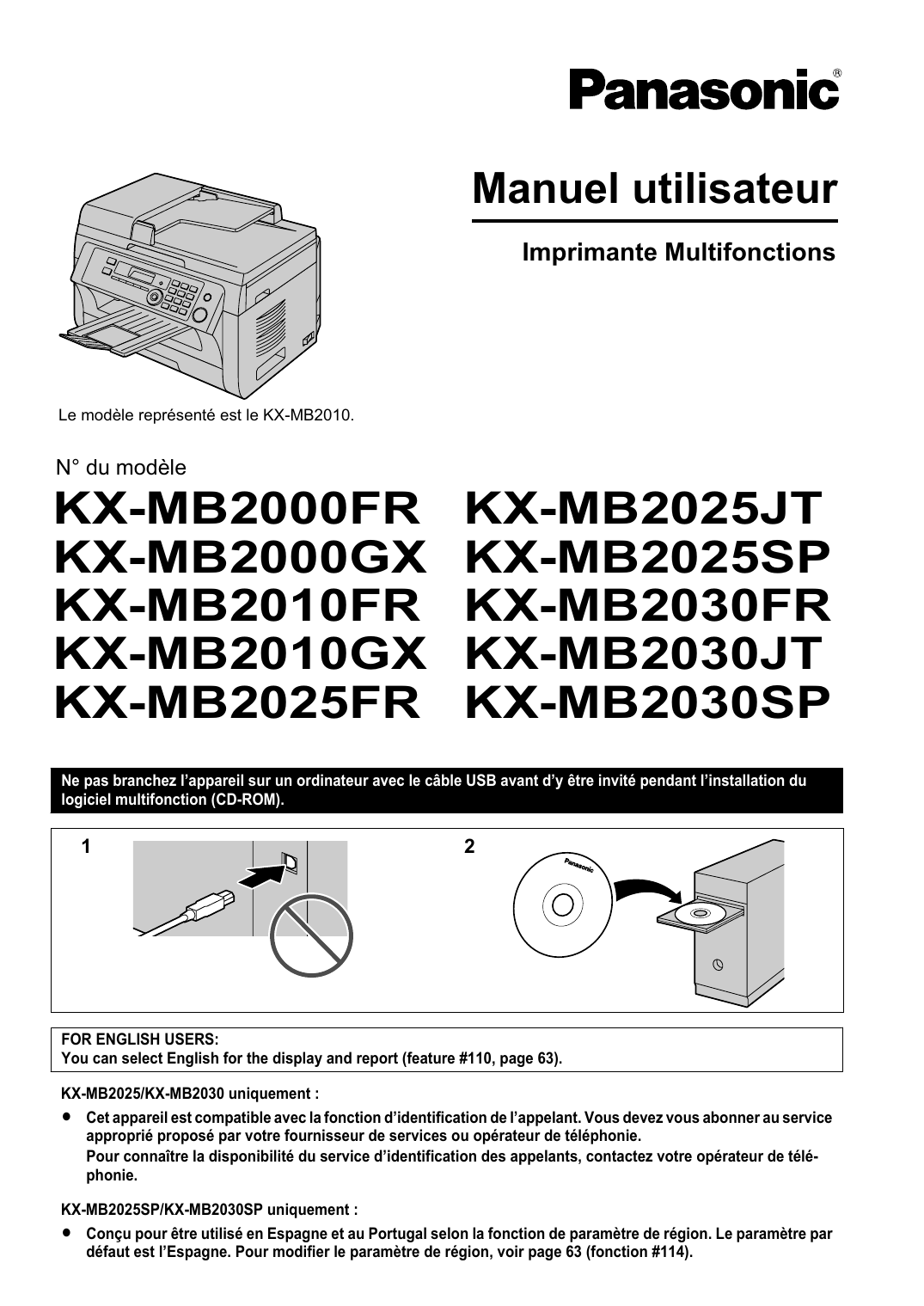 fax panasonic kx mb2030