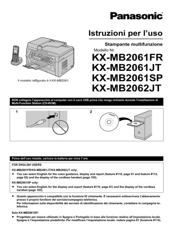 Panasonic KXMB2061FR Istruzioni per l'uso | Manualzz
