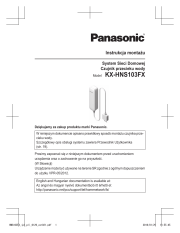 Panasonic KXHNS103FX Instrukcja obsługi | Manualzz