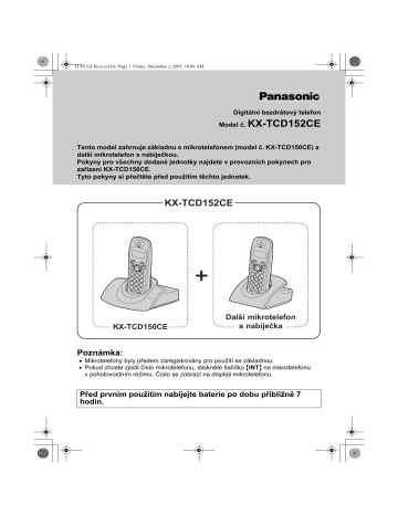 Panasonic KXTCD152CE Operativní instrukce | Manualzz