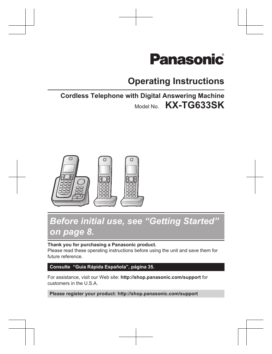 Panasonic KXTG633SK Operating instructions | Manualzz