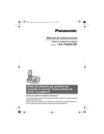 Panasonic KXTG6551SP Instrucciones de operación | Manualzz