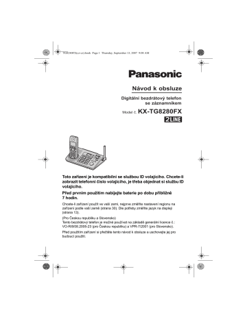 Panasonic KXTG8280FX Operativní instrukce | Manualzz