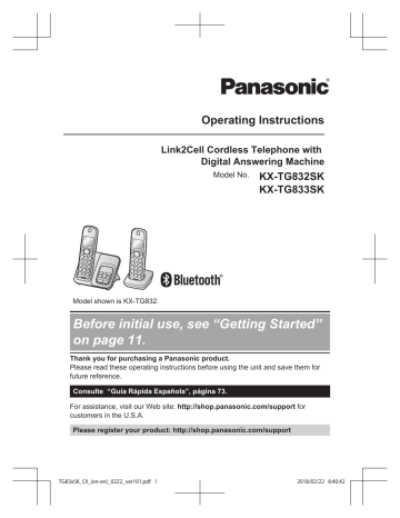 Panasonic Kxtg833sk Operating Instructions Manualzz