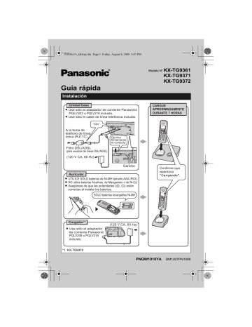 Panasonic KXTG9372 Guía de inicio rápido | Manualzz