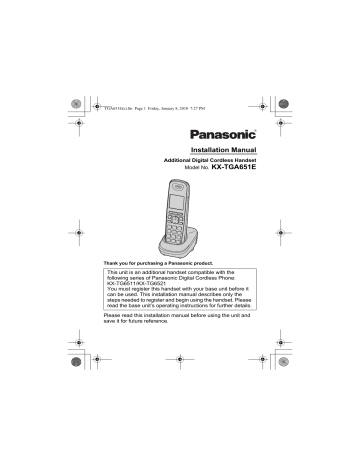 Panasonic KXTGA651E Operating Instructions | Manualzz