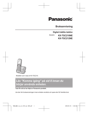 Panasonic KXTGC210NE Bruksanvisningar  Manualzz