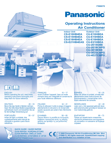 Panasonic CSE10HB4EA Operating Instructions | Manualzz