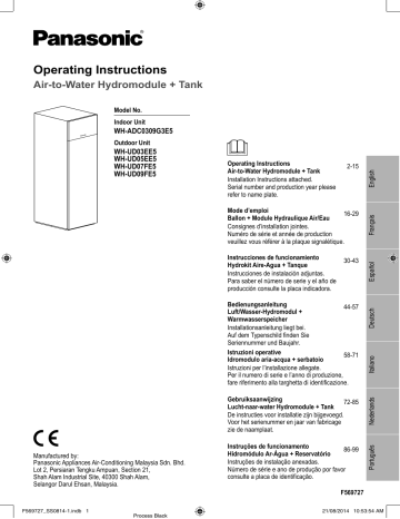 Panasonic WHADC0309G3E5 Operating Instructions | Manualzz
