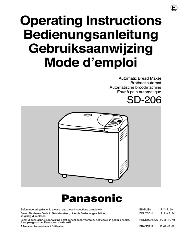 Panasonic Sd 6 Sd6bel Sd6 Sd6 Uk Owner S Manual Manualzz