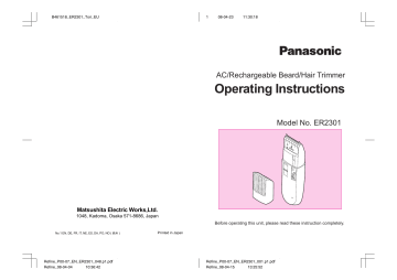 Panasonic ER2301 Operating Instructions | Manualzz