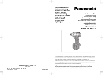 Panasonic EY7201 Betjeningsvejledning | Manualzz