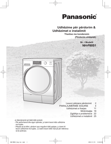 Panasonic NHP80S1 Udhëzimet e përdorimit | Manualzz
