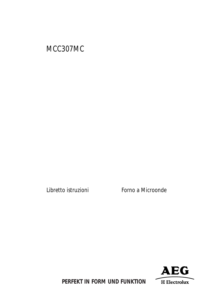 Aeg-Electrolux MCC307MC Manuale utente | Manualzz
