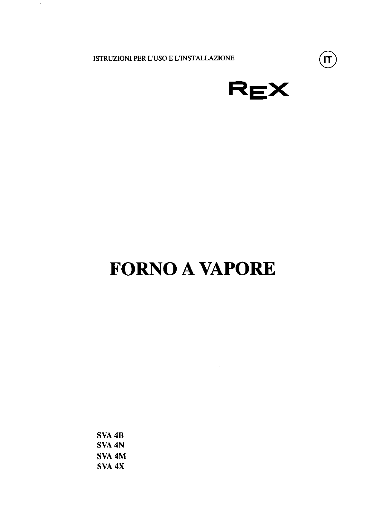 Rex SVA4X Manuale utente | Manualzz