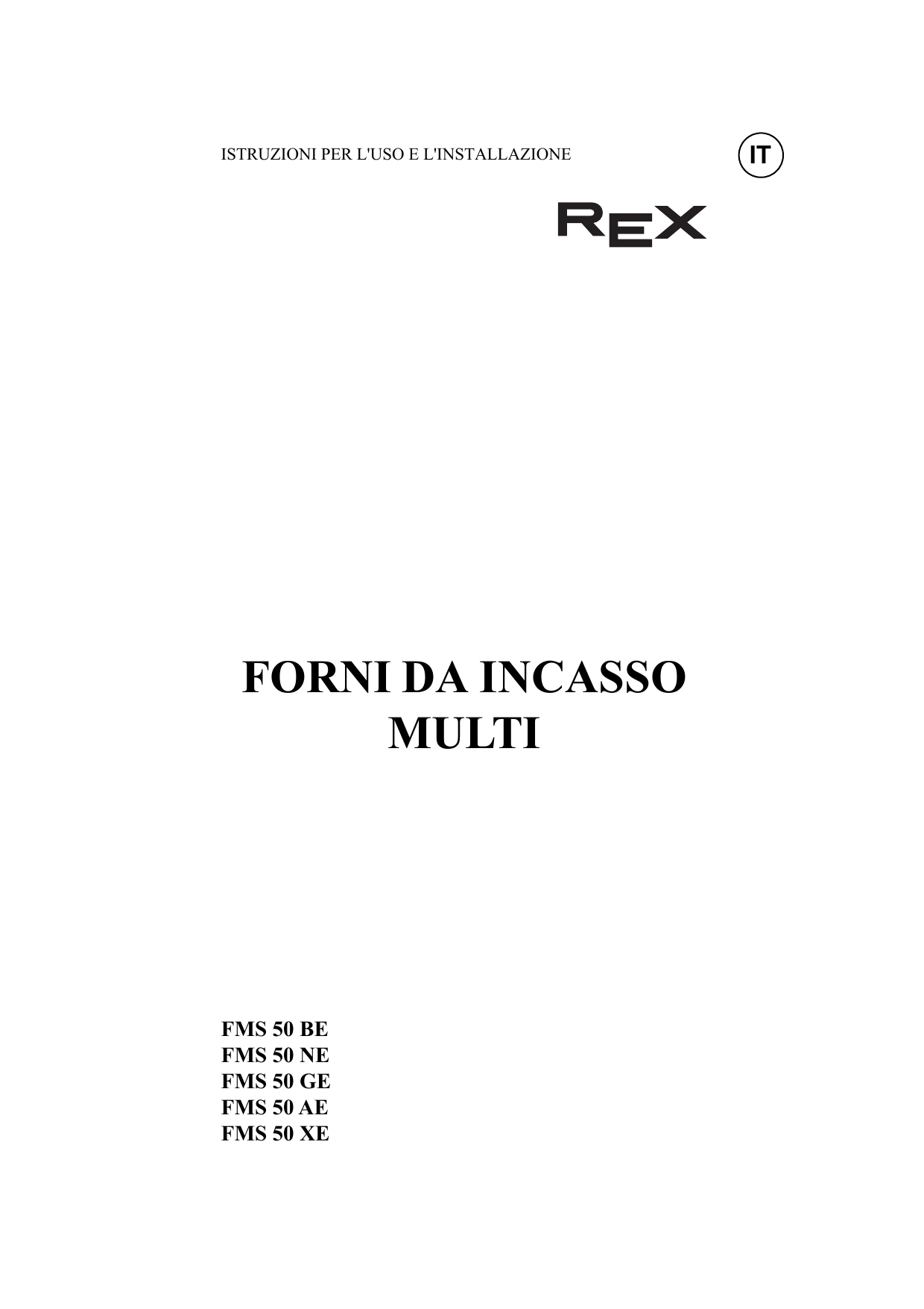 Rex FMS50BE Manuale utente | Manualzz