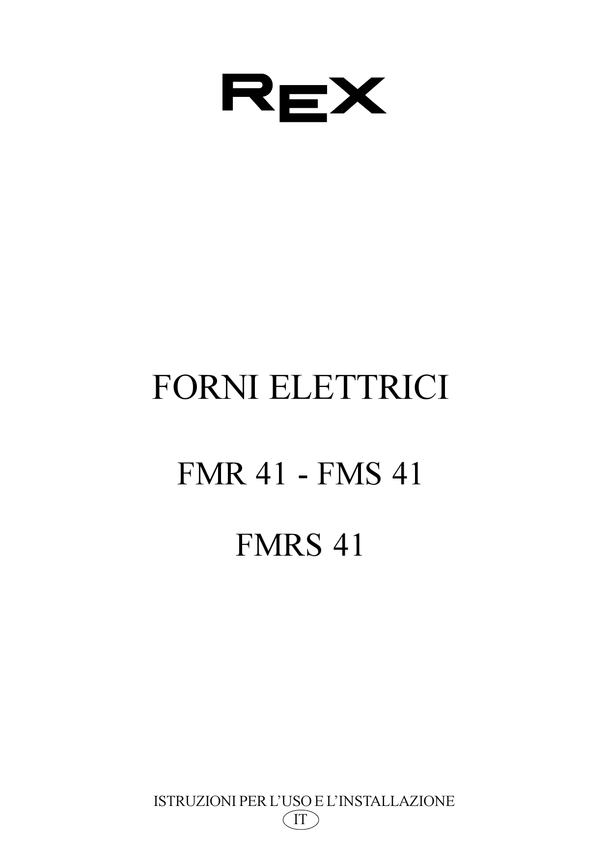 Rex FMRS41G Manuale utente | Manualzz