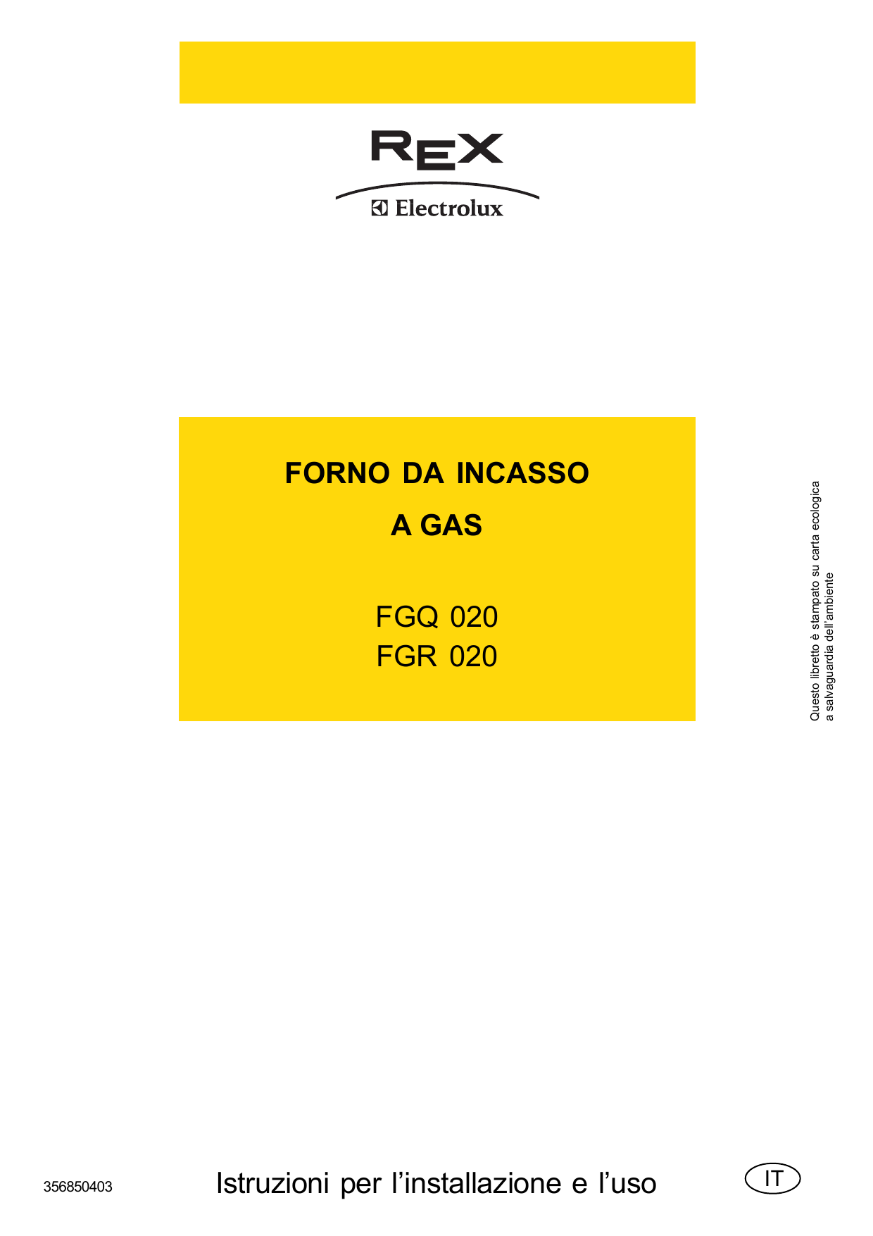 Rex-Electrolux FGR020XE Manuale utente | Manualzz
