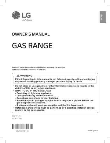 LG LSG4513ST Owners manual | Manualzz