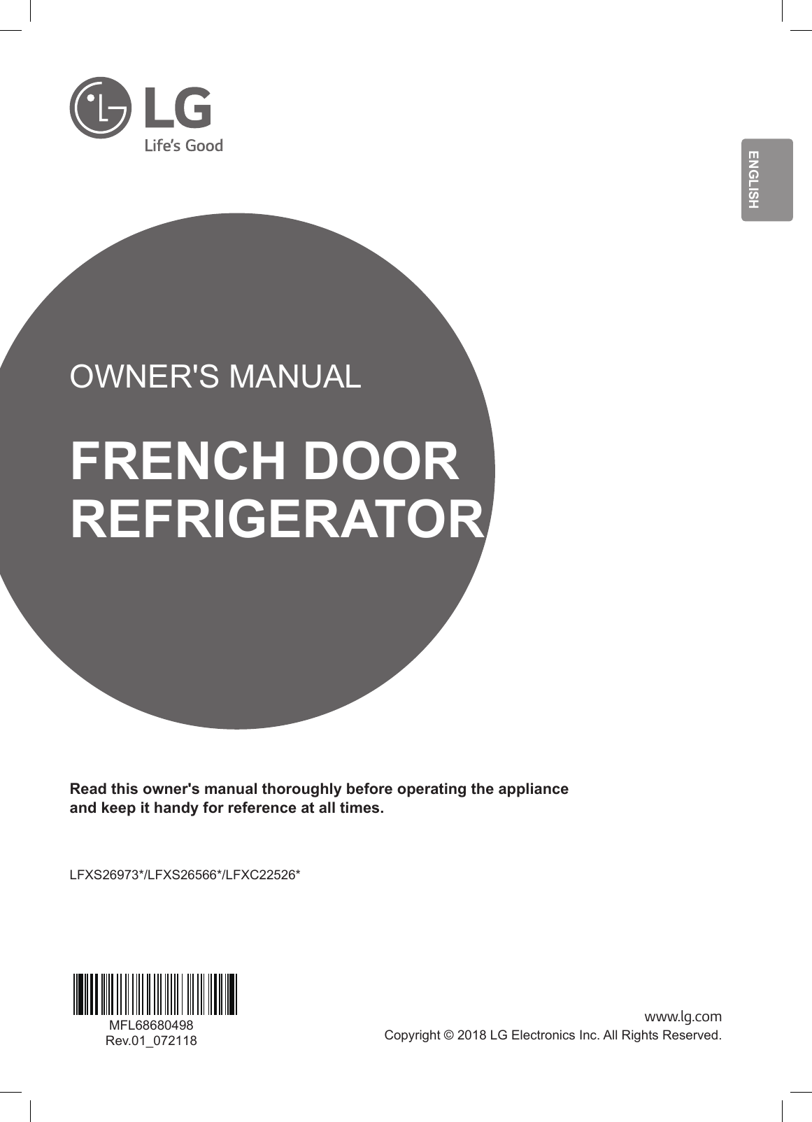 Lg Lfxc22526s Lfxc22526d Owner S Manual Manualzz